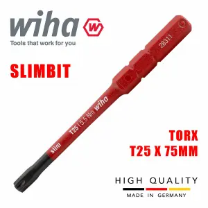 Wiha Slimbit Screwdriver SlimVario PZ SL PH Torx HEX 75mm 1000v VDE Electrician Torx T25 36071