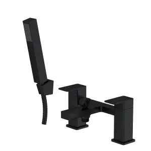 Square Bath Shower Mixer Tap with Shower Kit - Matt Black - Balterley