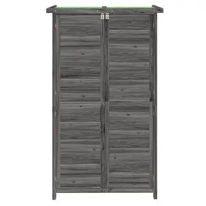 Berkfield Garden Tool Shed Grey 83x57x140 cm Solid Wood Pine