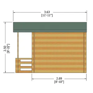 Maulden with veranda Log Cabin Home Office Garden Room Approx 9 x 9 Feet