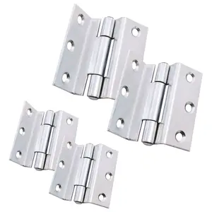 AFIT Rebated Cranked Stormproof Hinges 2.5" Steel - 63mm - Square - Zinc Plated - Pack of 2 Pairs