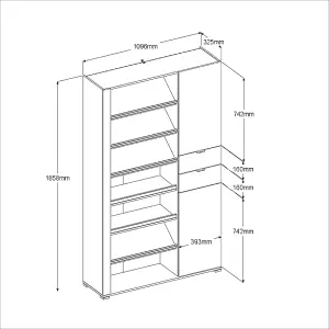 PARISOT SHOE CABINET OAK/WHITE