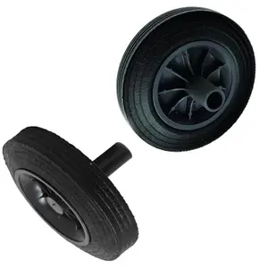 Heavy Duty Solid Rubber Wheels With Nose Collar Replacement Kit For Wheelie Bins