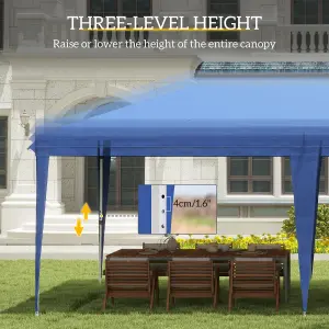 Outsunny 6 x 3(m) Pop Up Gazebo Patio Party Event Heavy Duty Canopy Blue