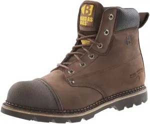 Buckbootz B301SM Anti-Scuff Safety Work Boots Chocolate Oil - Size 11