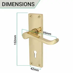 EAI - Scroll Lever Lock Door Handles - 152mm - Polished Brass