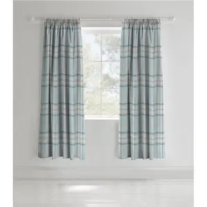 Kelso Pencil Pleat Room Darkening Curtains (Set of 2) Duck Egg