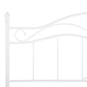 Metal EU Double Size Bed White ANTLIA