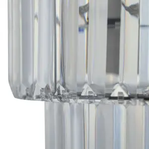 First Choice Lighting Clint Clear Acrylic Crystal Two Tier Easy Fit Pendant Shade