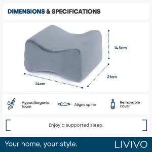 LIVIVO Memory Foam Contour Leg Pillow - Grey