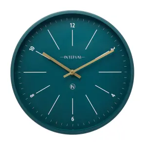 Interval Metal Wall Clock 32cm - Emerald