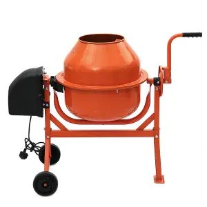 220W 230V Cement Mixer 63 L Electric Portable Concrete Mixer with Wheels HCM225,Orange