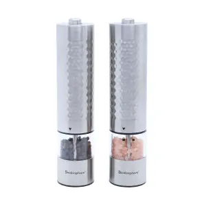 Stainless Steel Electric salt and pepper mill set. Rechargeable mill set, perfect for Kitchen use. measuring 1kg of weight.