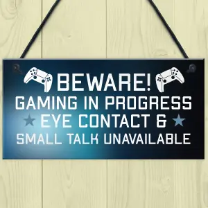 Funny Rude Gaming Sign Christmas Birthday Gift For Son Brother Bedroom Sign