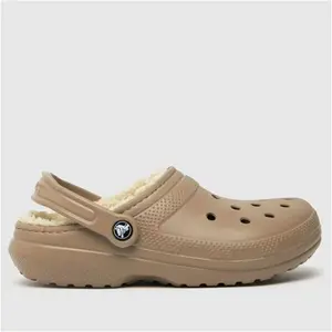 CROCSTM Classic Lined Clog Sandals In Beige & Brown - Natural - Flat Sandals Size 8 (EU 42)