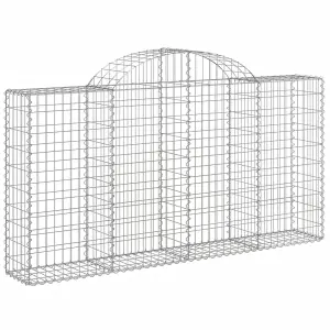 Berkfield Arched Gabion Baskets 14 pcs 200x30x100/120 cm Galvanised Iron