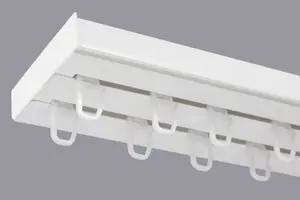 Double Curtain Ceiling Rail Track PCV 300 cm (L) HOOKS