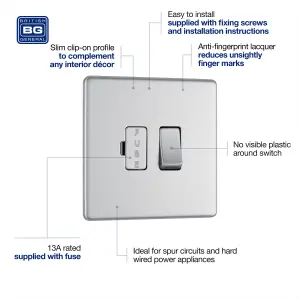 BG FBS50 Nexus Screwless Flat-Plate Switched Fused Connection Spur Unit 13A