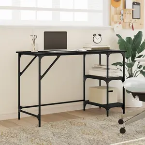 Berkfield Desk Black 120x50x75 cm Metal and Engineered Wood