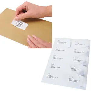 100 Sheets of A4 Plain White Self Adhesive Blank Address Shipping Labels (16 Address Labels Per Sheet)