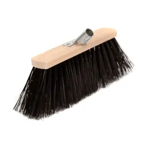 Traditional Wooden Broom with Extra Long Medium Soft Bristles (50 cm / 19.5 in, No Handle)