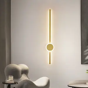 15W Modern Large Size Bedside Fancy Wall Light Scone Gold 11x60cm