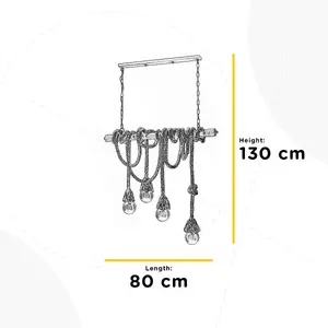 Luminosa Corda-Mauli Pendant Ceiling Light, Rope Design