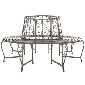 Garden Bench Enyd - circular tree bench, 164 x 164 x 89 cm - anthracite