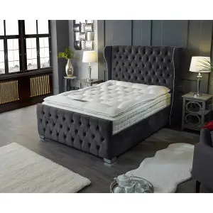 Colleen Plush Velvet Steel Bed Frame