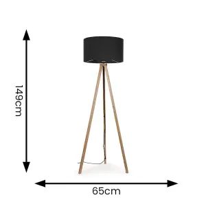 ValueLights Barbro Modern Light Wood Tripod Design Floor Lamp Base