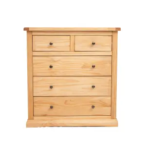 Lucca 5 Drawer Chest of Drawers Brass Knob