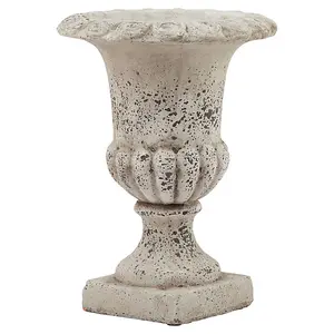 Fluted Stone Urn - Ceramic - L20 x W20 x H25 cm - Stone