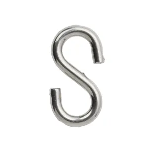 Diall Zinc-plated Steel S-hook (H)25mm (Dia)1.4mm, Pack of 4