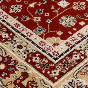 Traditional Persian Bordered Floral Cream Geometric Wool Rug for Living Room and Bedroom-240cm X 340cm