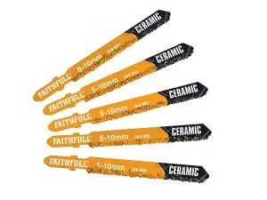 Faithfull  TCT Riff Tile Cutting Jigsaw Blades Pack of 5 FAIJB150RIFF