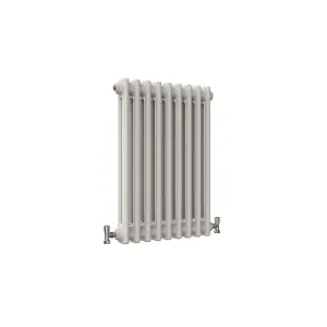 Horizontal White Double Column Radiator (H) 600mm x (W) 425mm, 1889 BTU.