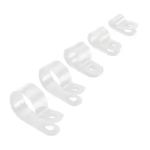 100 x Natural/White Nylon 1/2'' P Clips for Conduit, Cable, Tubing & Sleeving