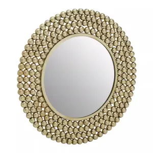 Interiors by Premier Templar Gold Finish Beaded Wall Mirror