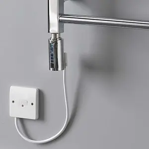 Bray WiFi Electric Heated Towel Rail With Thermostat, Timer, Straight, Chrome - W500 x H1000 mm