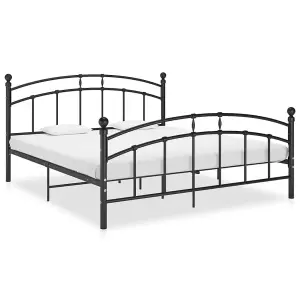 Berkfield Bed Frame Black Metal 140x200 cm