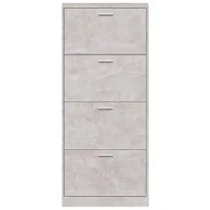 Berkfield Shoe Cabinet Concrete Grey 59x17x150 cm Engineered Wood