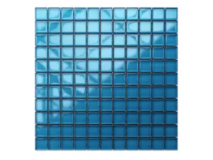 Glass mosaic on mesh for bathroom or kitchen 300mm x 300mm - Sapphire seas