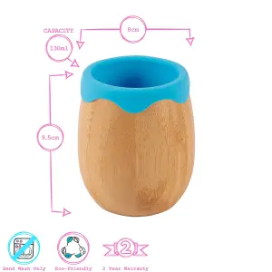 Tiny Dining - Bamboo Baby Trainer Cup - 130ml  - Blue