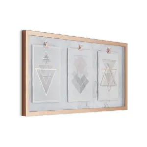 Marble Geometic Trio Framed Printed Canvas