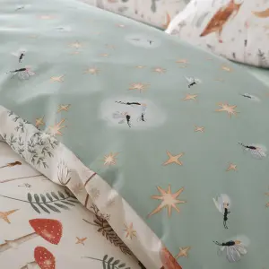 Catherine Lansfield Bedding Enchanted Twilight Animals Reversible Duvet Cover Set with Pillowcase Natural