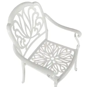 Set of 4 Garden Chairs with Cushions ANCONA Metal White