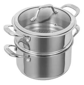 Kuhn Rikon Allround Stainless Steel Induction Safe Stackable 2-Tier 20cm/3.1L Casserole Pot Steamer Set