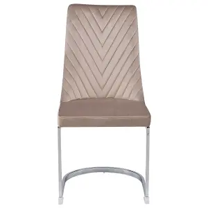 Set of 2 Dining Chairs ALTOONA Velvet Beige