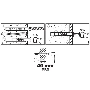 Diall PZ Countersunk Hammer fixing (Dia)8mm (L)80mm, Pack of 50