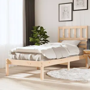 Berkfield Bed Frame Solid Wood Pine 75x190 cm Small Single